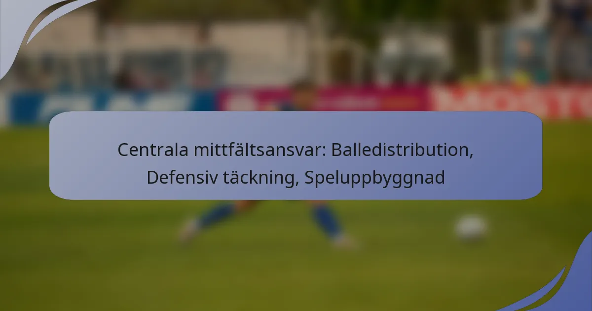 Centrala mittfältsansvar: Balledistribution, Defensiv täckning, Speluppbyggnad