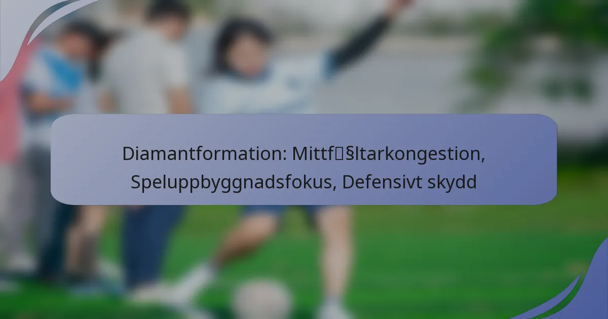 Diamantformation: Mittfältarkongestion, Speluppbyggnadsfokus, Defensivt skydd